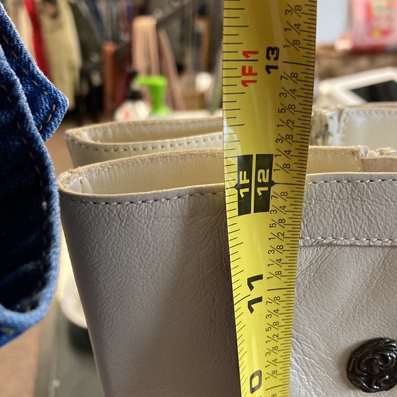 Via Spiga moto boots Italy 10 Like New Leather Bone - Picture 11 of 11